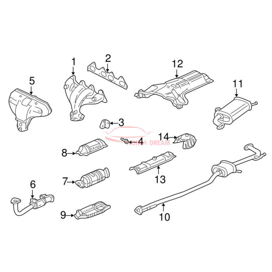 Exhaust Pipe, A (18210-S84-A01) - 3