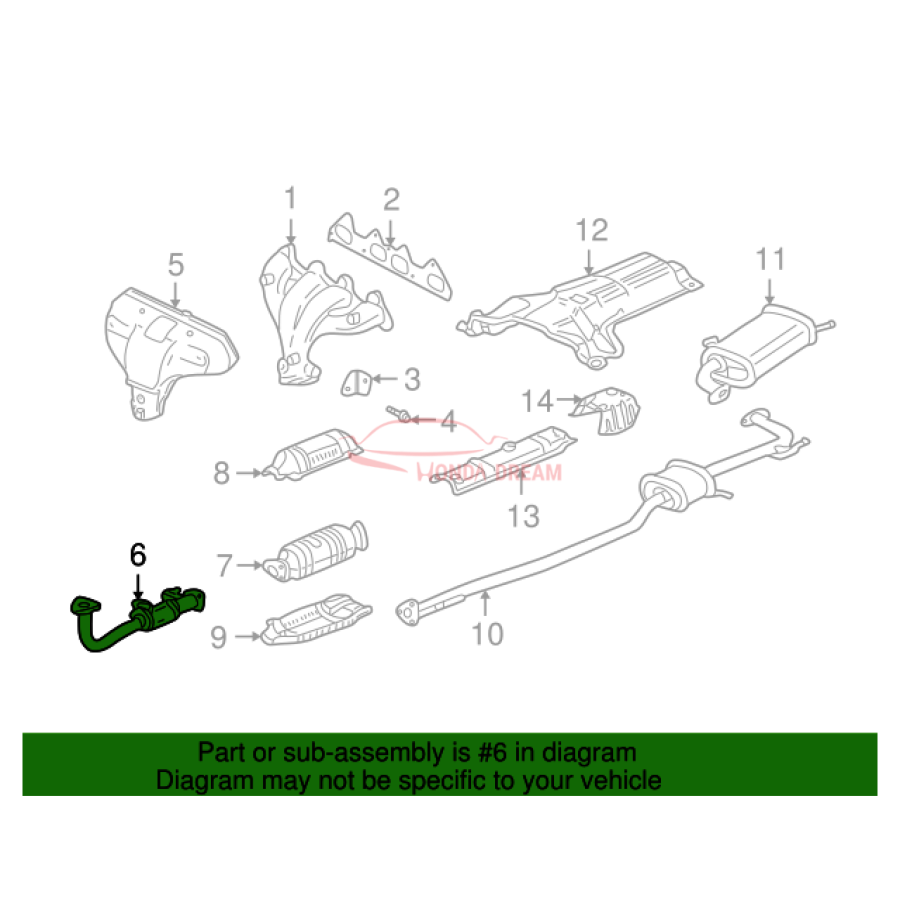 Exhaust Pipe, A (18210-S84-A21) - 2