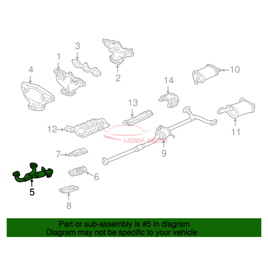 Exhaust Pipe, A (18210-S87-A03) - 2