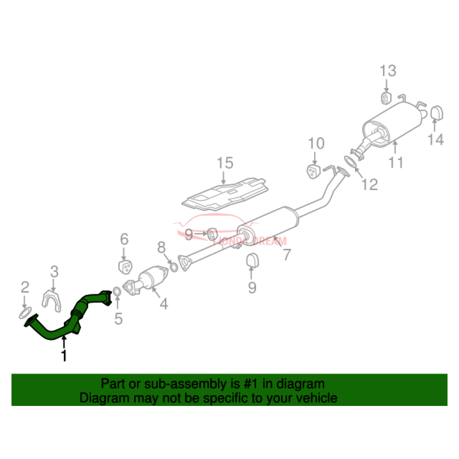 Exhaust Pipe, A (18210-T1W-A01) - 2