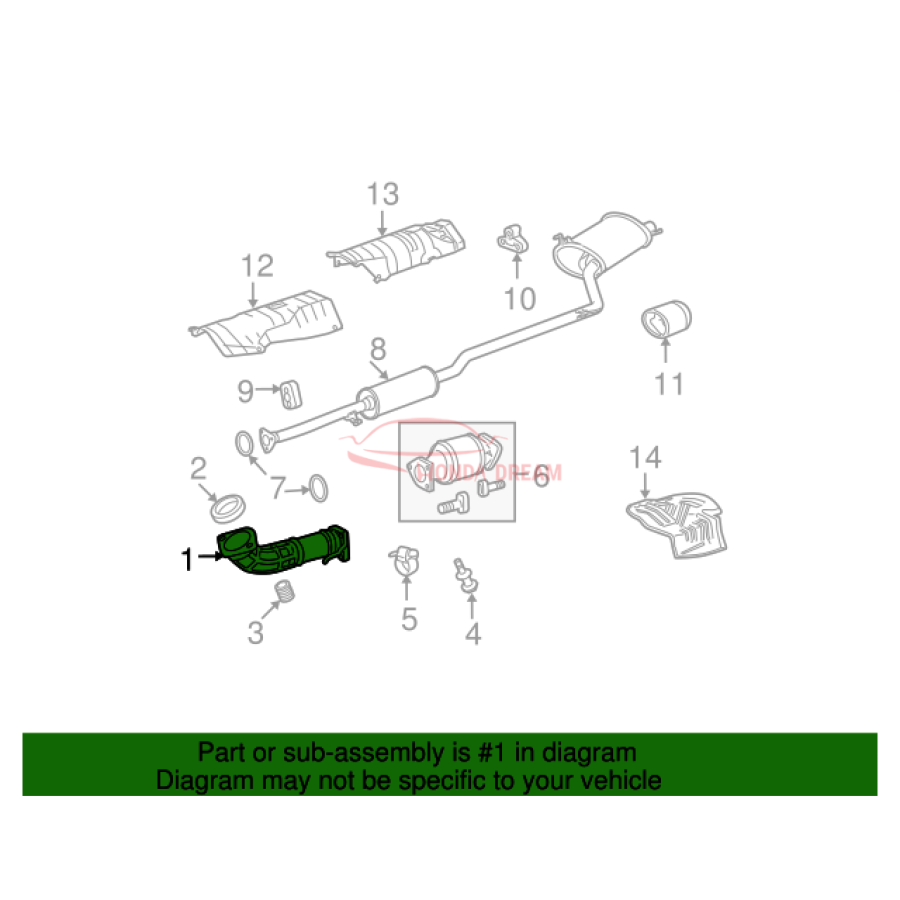 Exhaust Pipe, A (18210-TA0-A02) - 2