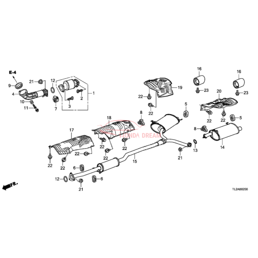 Exhaust Pipe, A (18210-TA0-A12) - 1