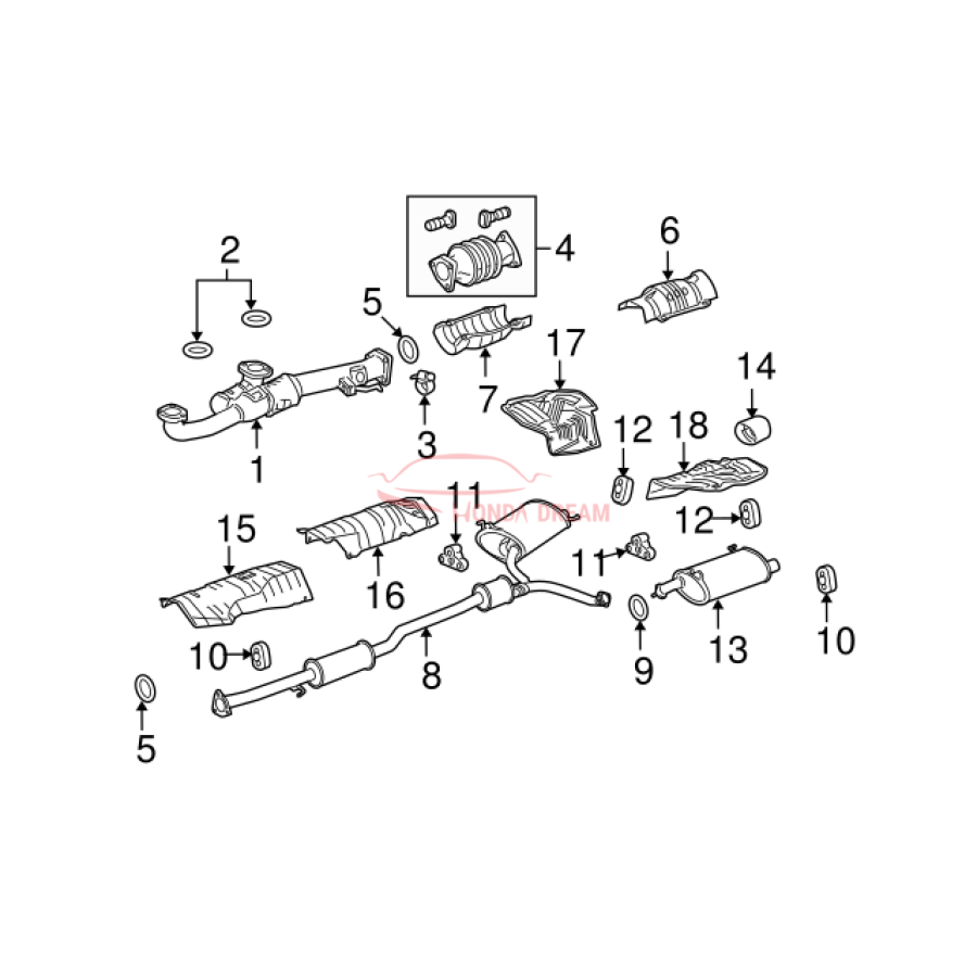 Exhaust Pipe, A (18210-TA6-A01) - 3