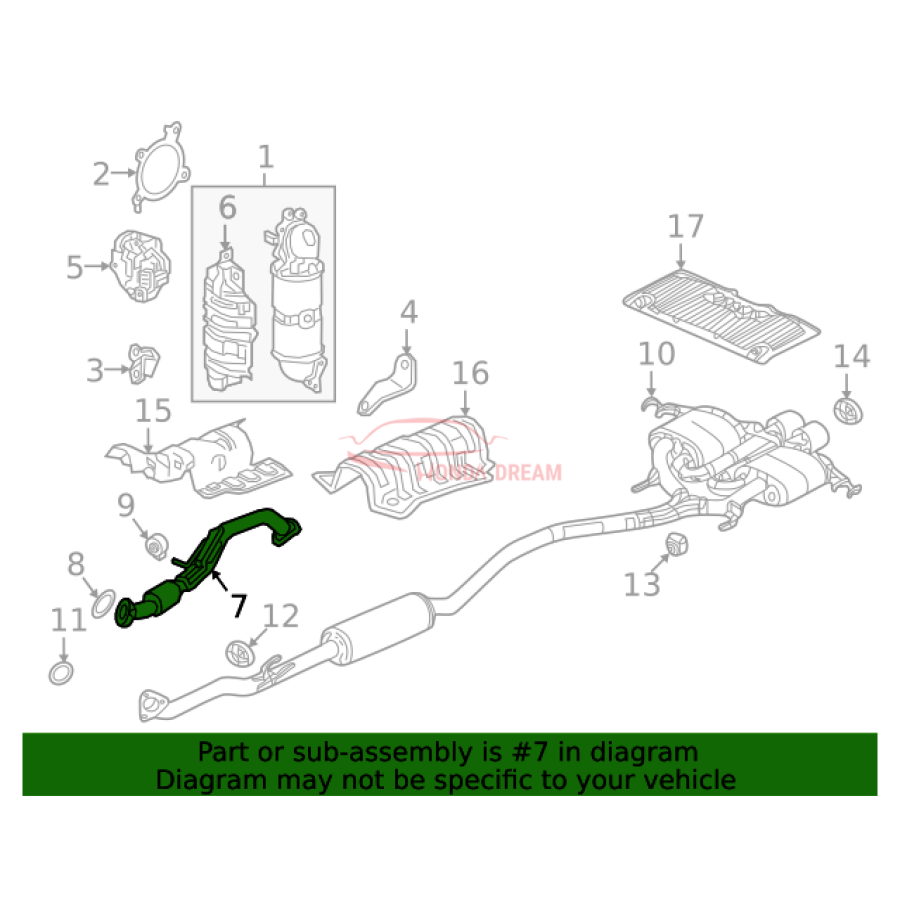 Exhaust Pipe, A (18210-TGG-A51) - 2