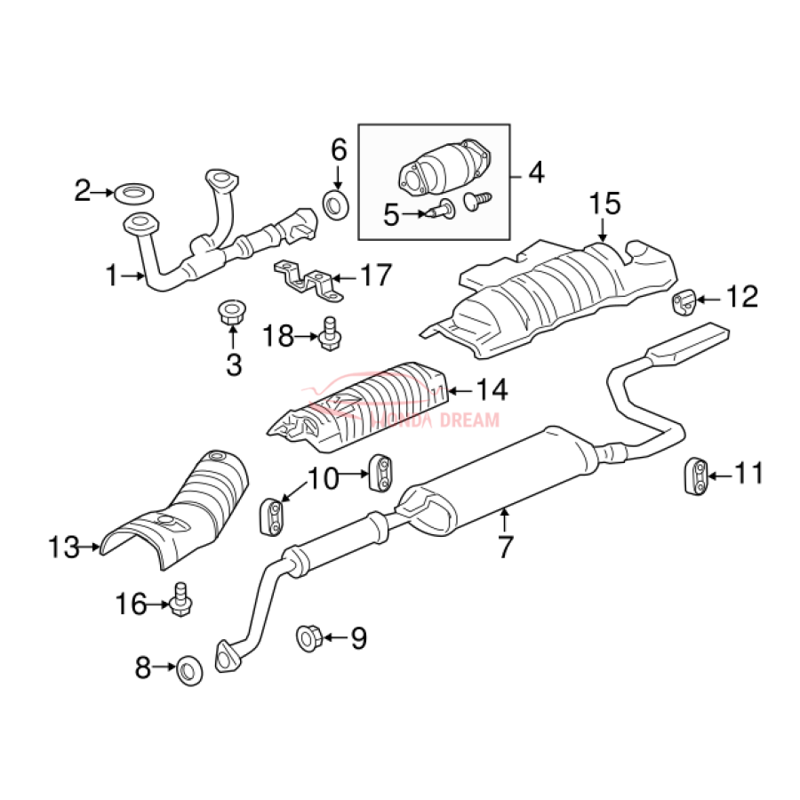 Exhaust Pipe, A (18210-TK8-A01) - 3