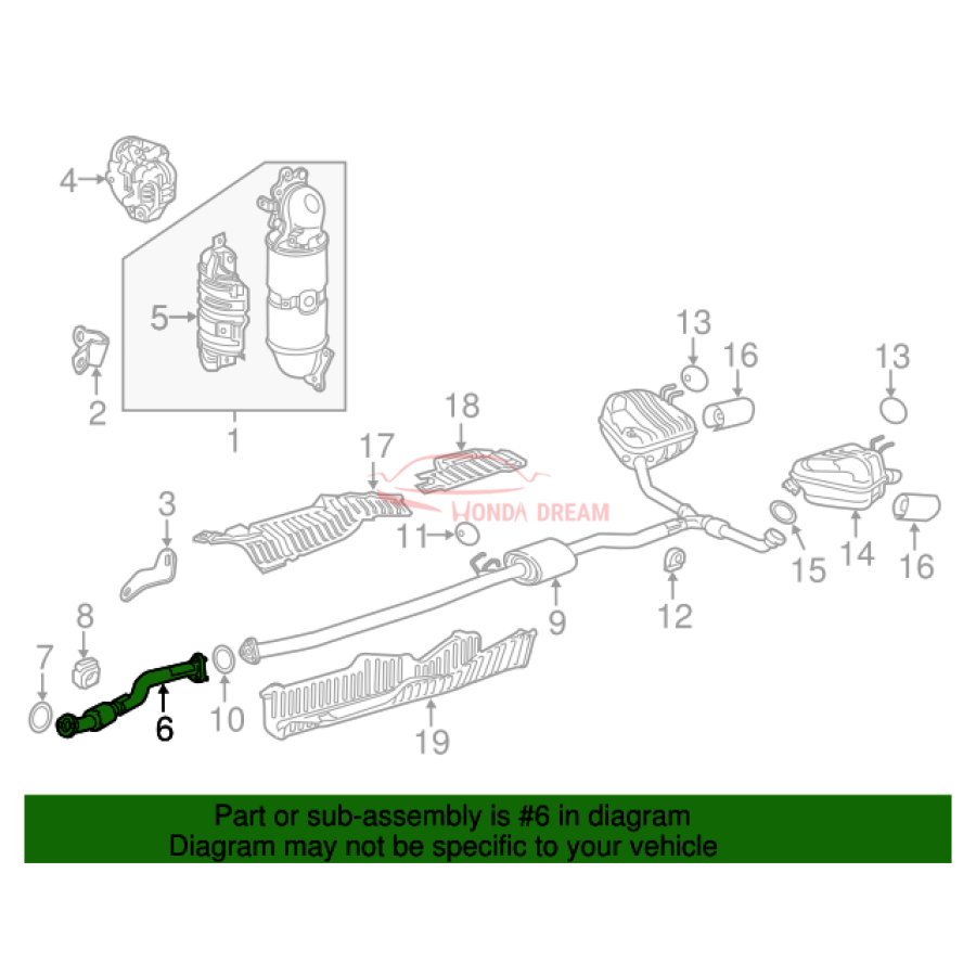 Exhaust Pipe, A (18210-TLA-A01) - 2