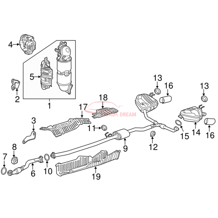 Exhaust Pipe, A (18210-TLA-A01) - 3