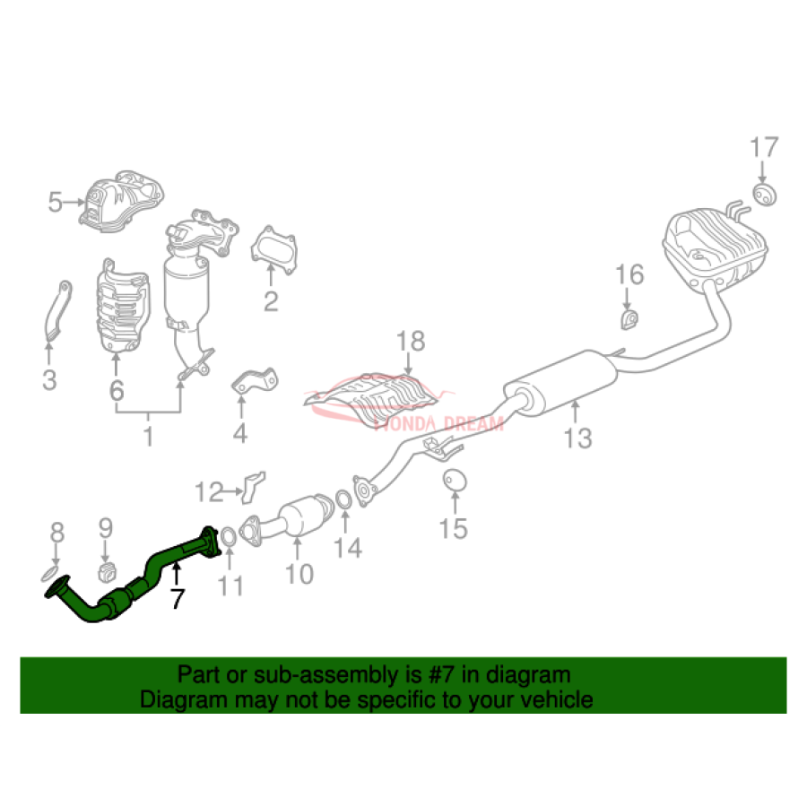 Exhaust Pipe, A (18210-TLC-A01) - 2