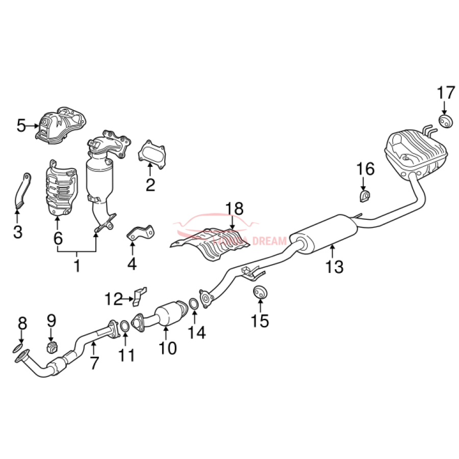 Exhaust Pipe, A (18210-TLC-A01) - 3