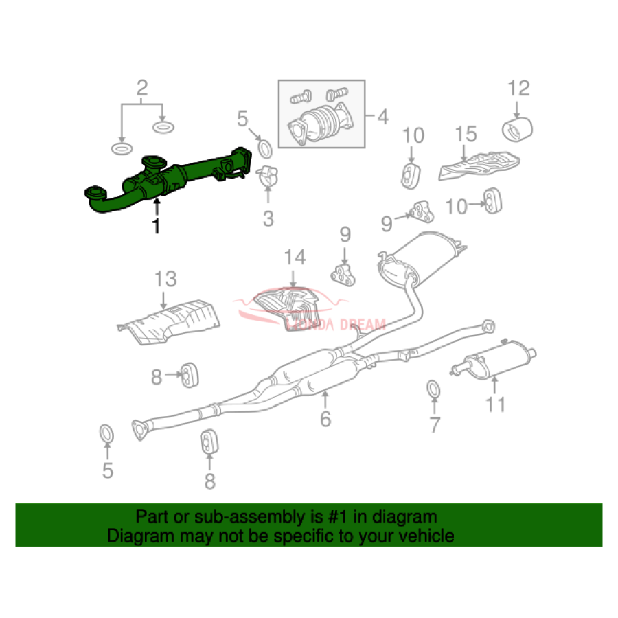 Exhaust Pipe, A (18210-TP7-A11) - 2