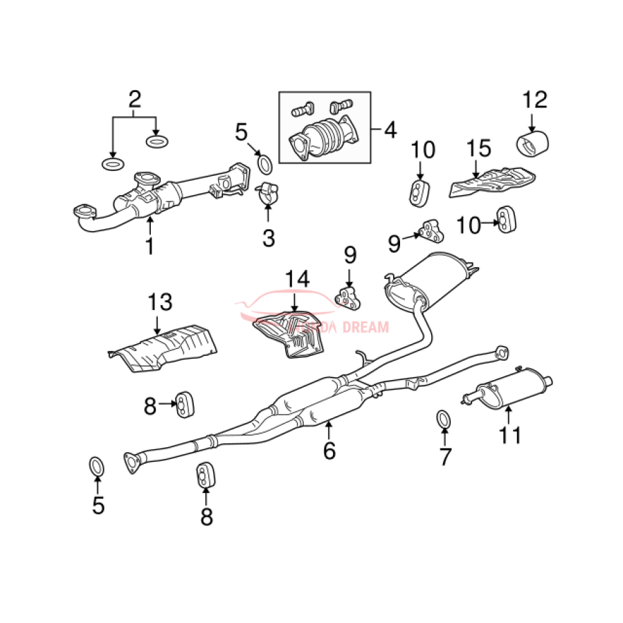 Exhaust Pipe, A (18210-TP7-A11) - 3