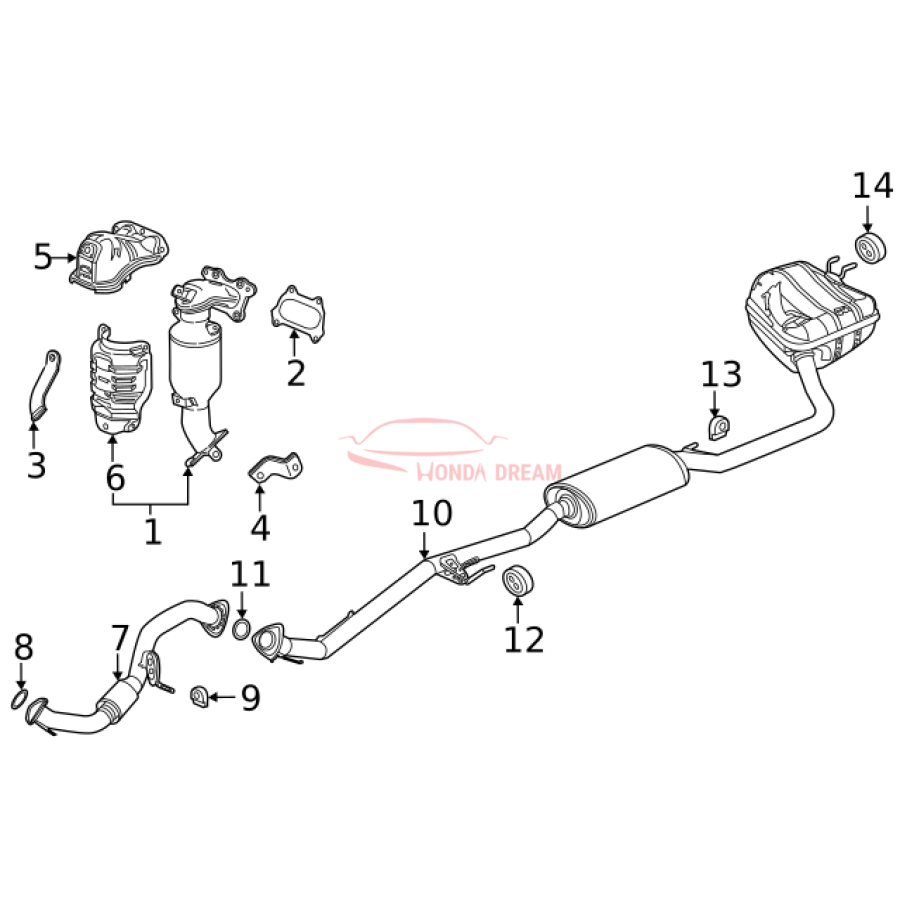 Exhaust Pipe, A (18210-TPG-A01) - 3