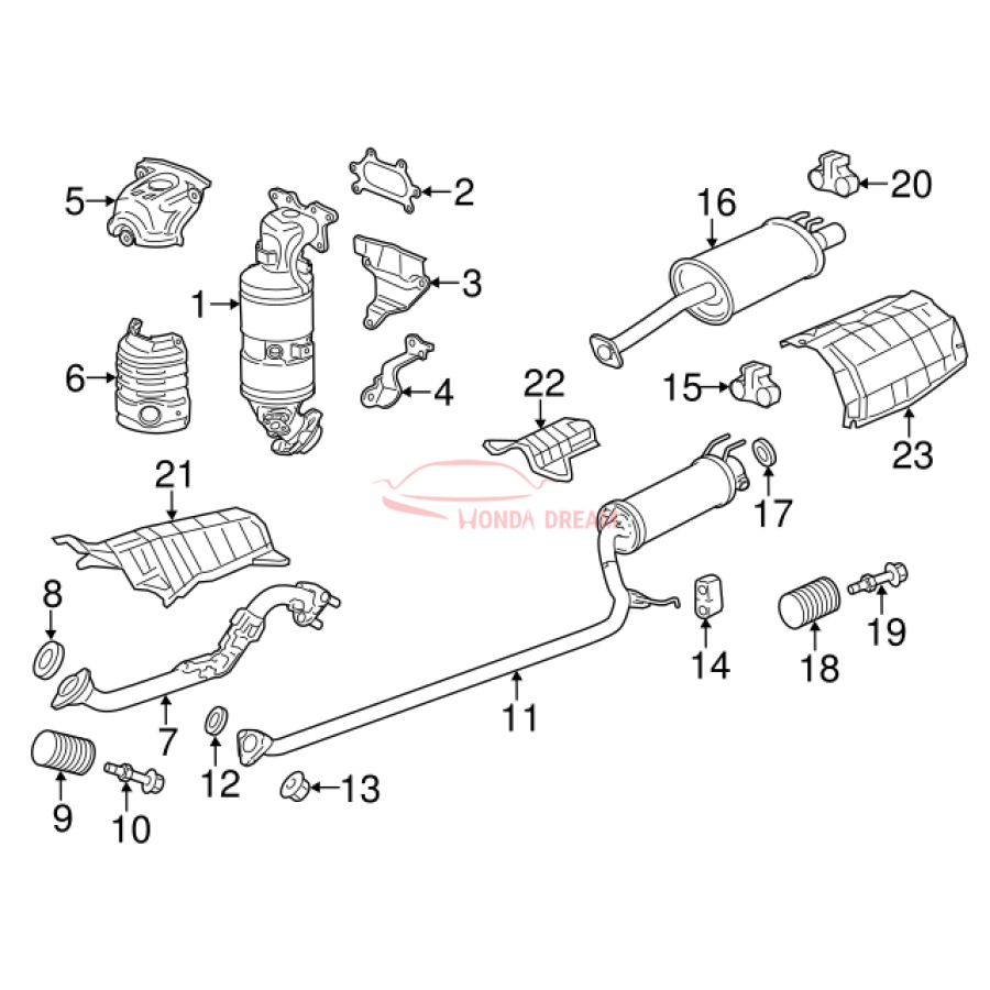 Exhaust Pipe, A (18210-TR0-A01) - 3