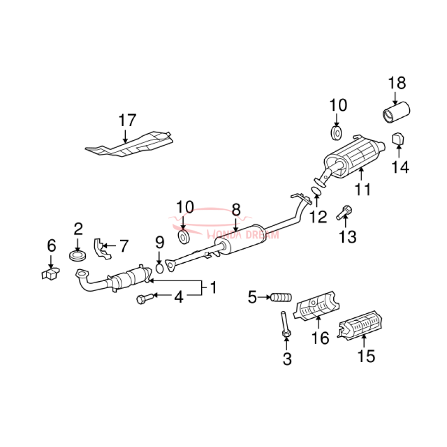 Підвіс глушника гумовий (18215-SMG-E11) - 3