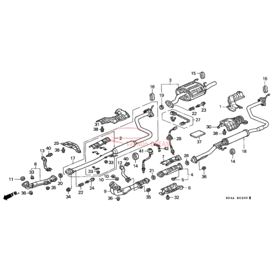 PIPE B,EXHAUST (18220-S01-A81) - 2