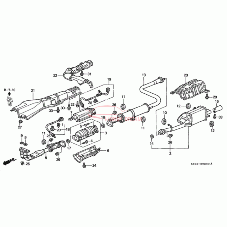 PIPE B,EXHAUST (18220-S30-A32) - 1