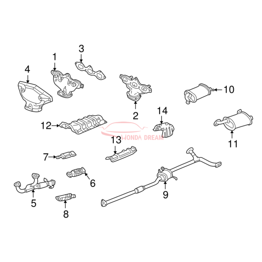 PIPE B,EXHAUST (18220-S80-A02) - 2