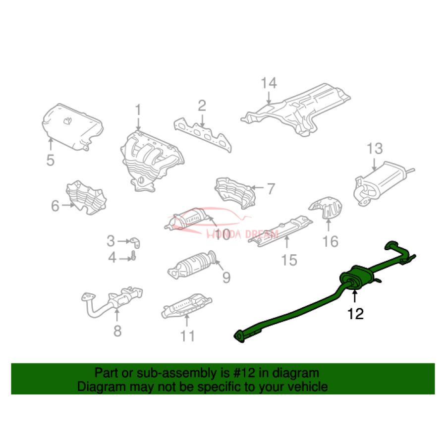 PIPE B EXHAUST (18220-S82-A01) - 3