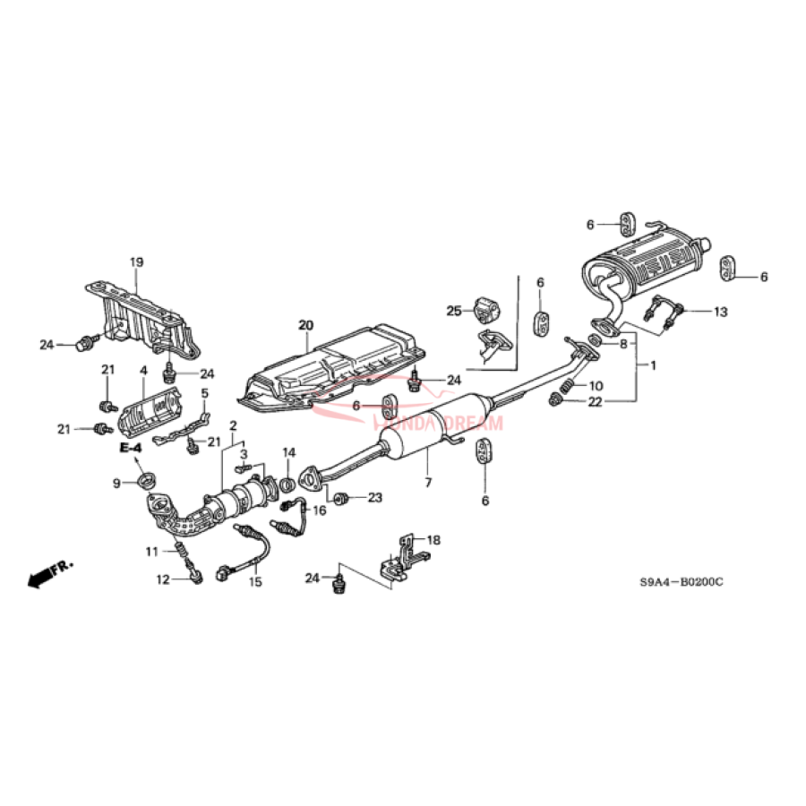 PIPE B,EXHAUST (18220-S9A-003) - 3