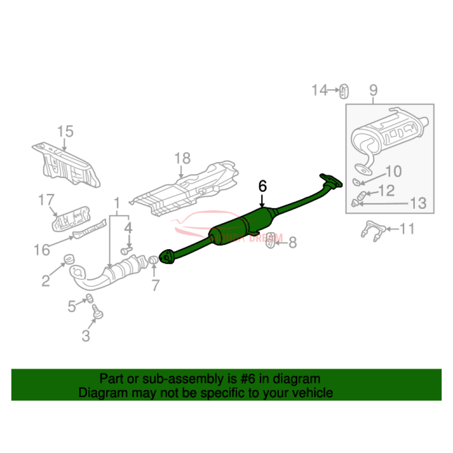 PIPE B,EXHAUST (18220-S9A-023) - 3