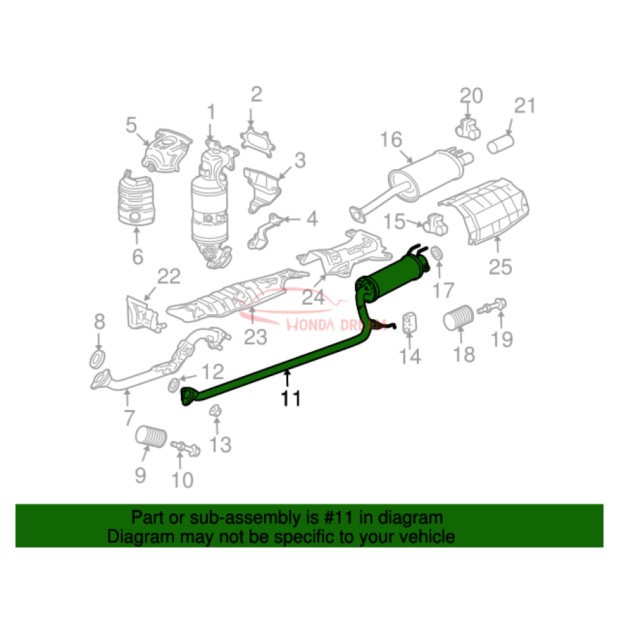 PIPE B,EXHAUST (18220-SNA-A01) - 2