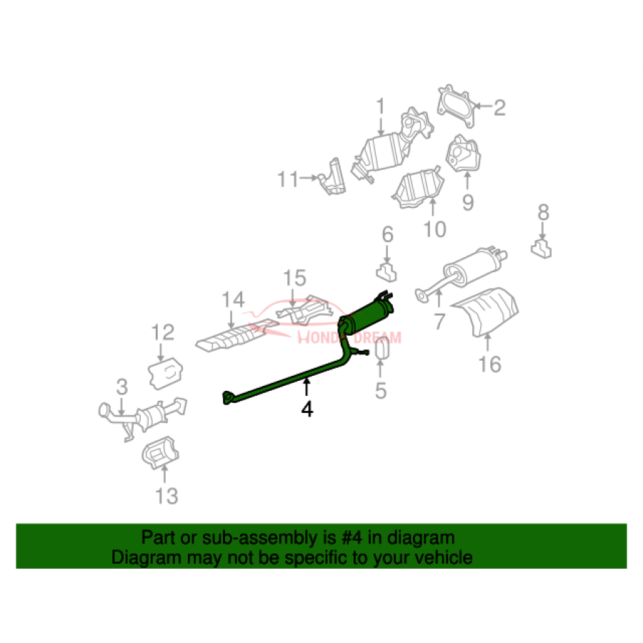 PIPE B,EXHAUST (18220-SNC-A01) - 2