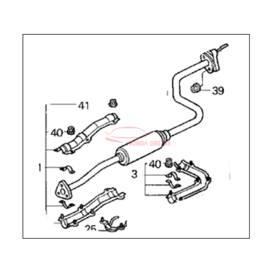 PIPE B,EXHAUST (18220-SR0-A72) - 2