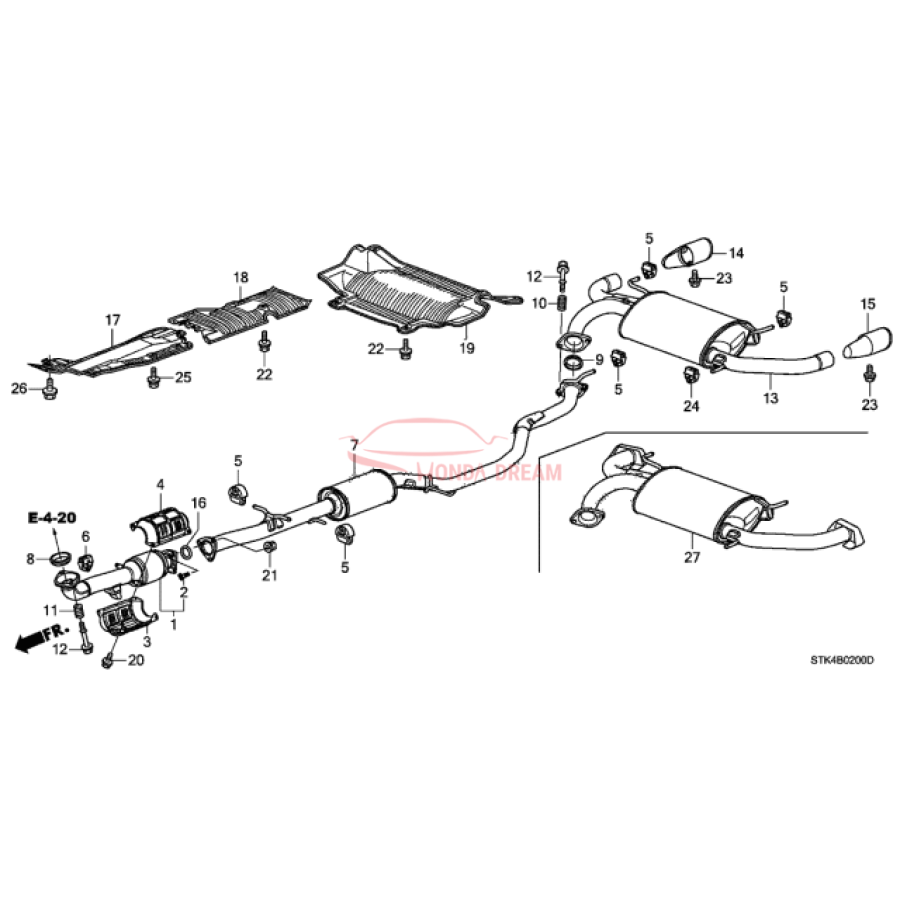 PIPE B,EXHAUST (18220-STK-A02) - 1