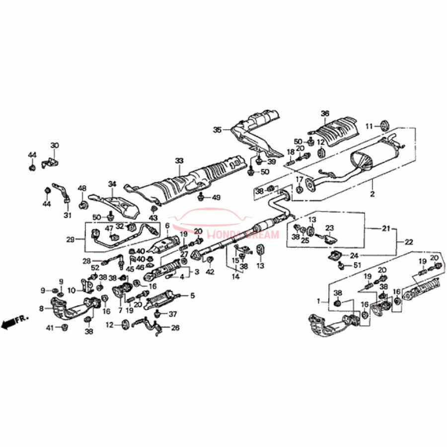 PIPE B,EXHAUST (18220-SV1-C70) - 1