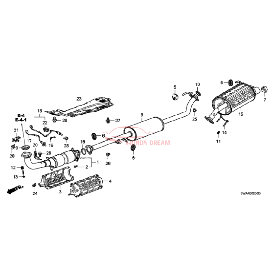 PIPE B,EXHAUST (18220-SWA-J01) - 2