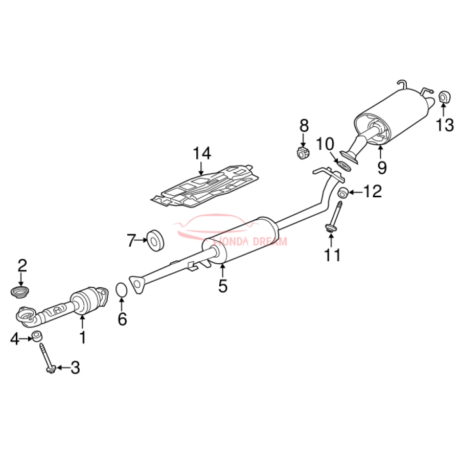 PIPE B,EXHAUST (18220-T0G-A01) - 3