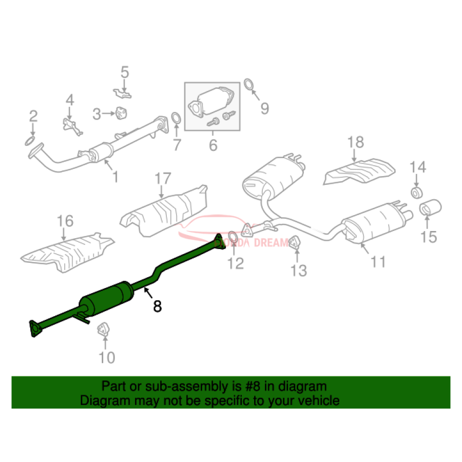 PIPE B,EXHAUST (18220-T2F-A11) - 2