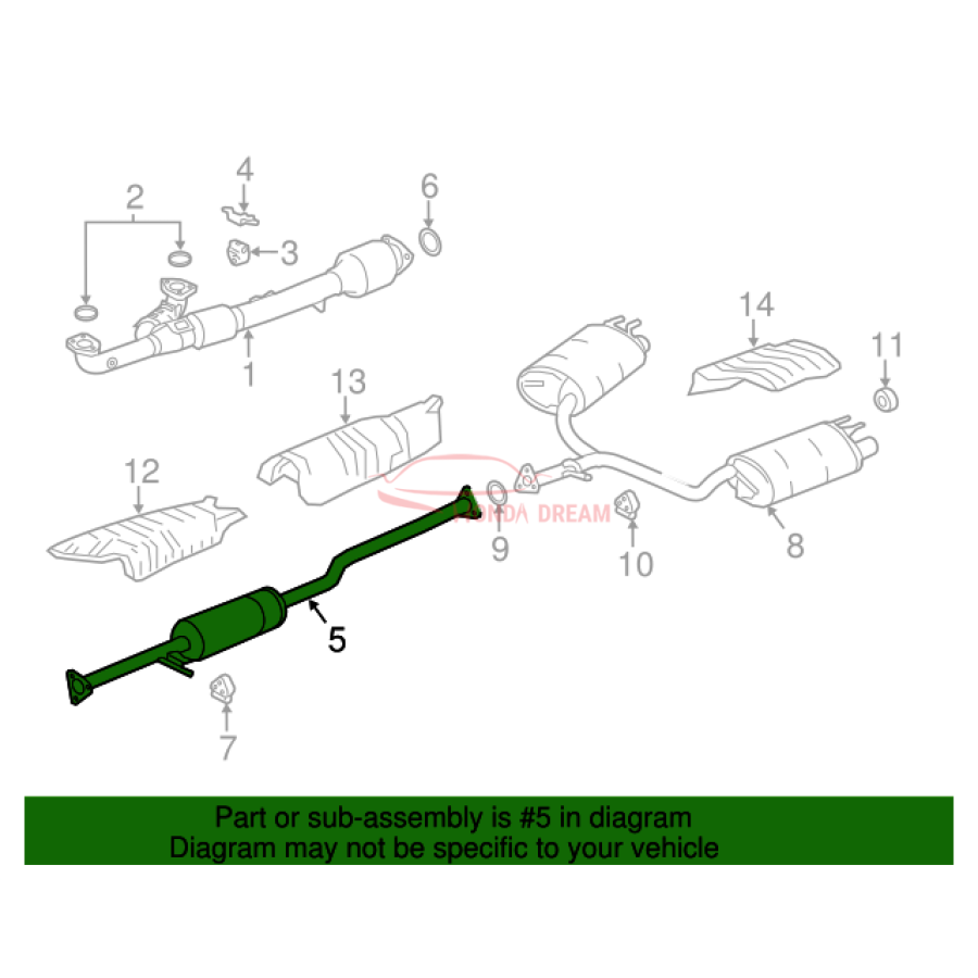 PIPE B,EXHAUST (18220-T3M-A01) - 2