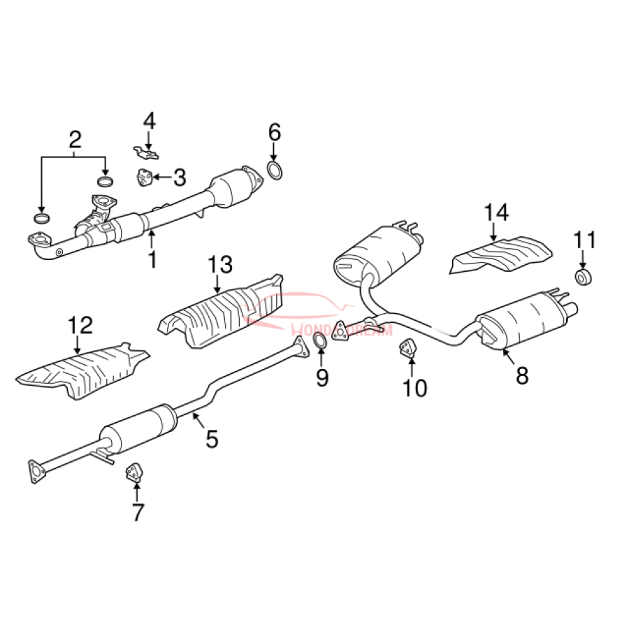 PIPE B,EXHAUST (18220-T3M-A01) - 3