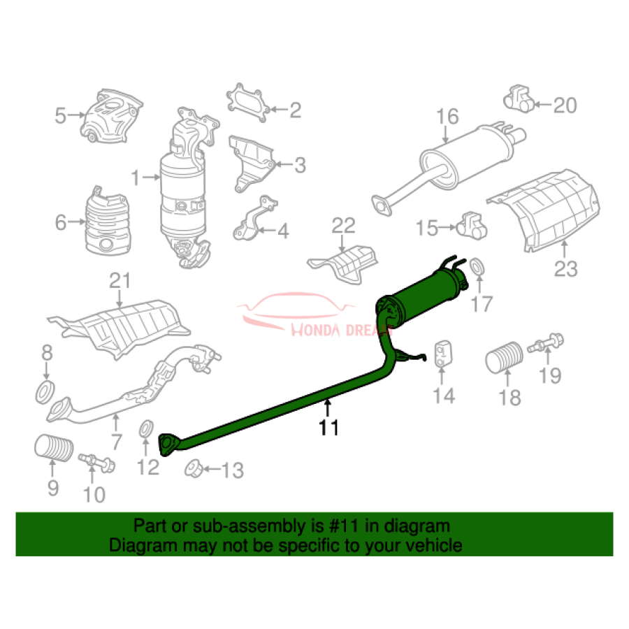 PIPE B,EXHAUST (18220-TR6-A02) - 2