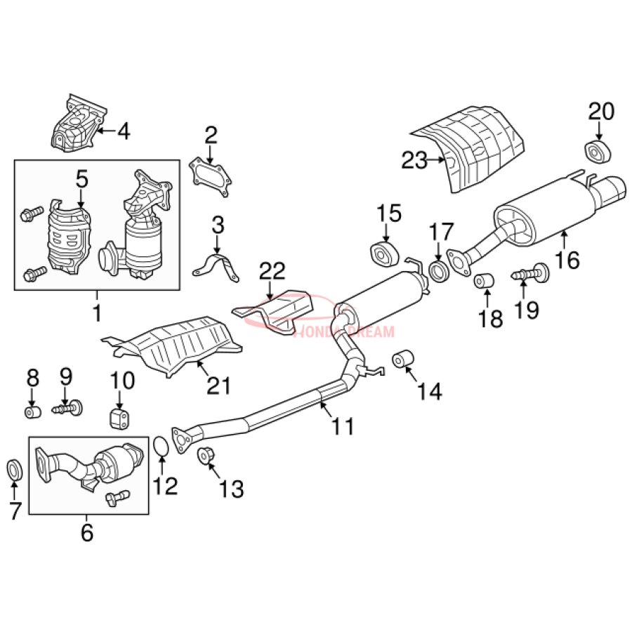 PIPE B,EXHAUST (18220-TS9-A02) - 3