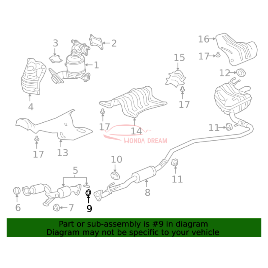 GASKET,EXH PIPE (18303-TR0-A01) - 2