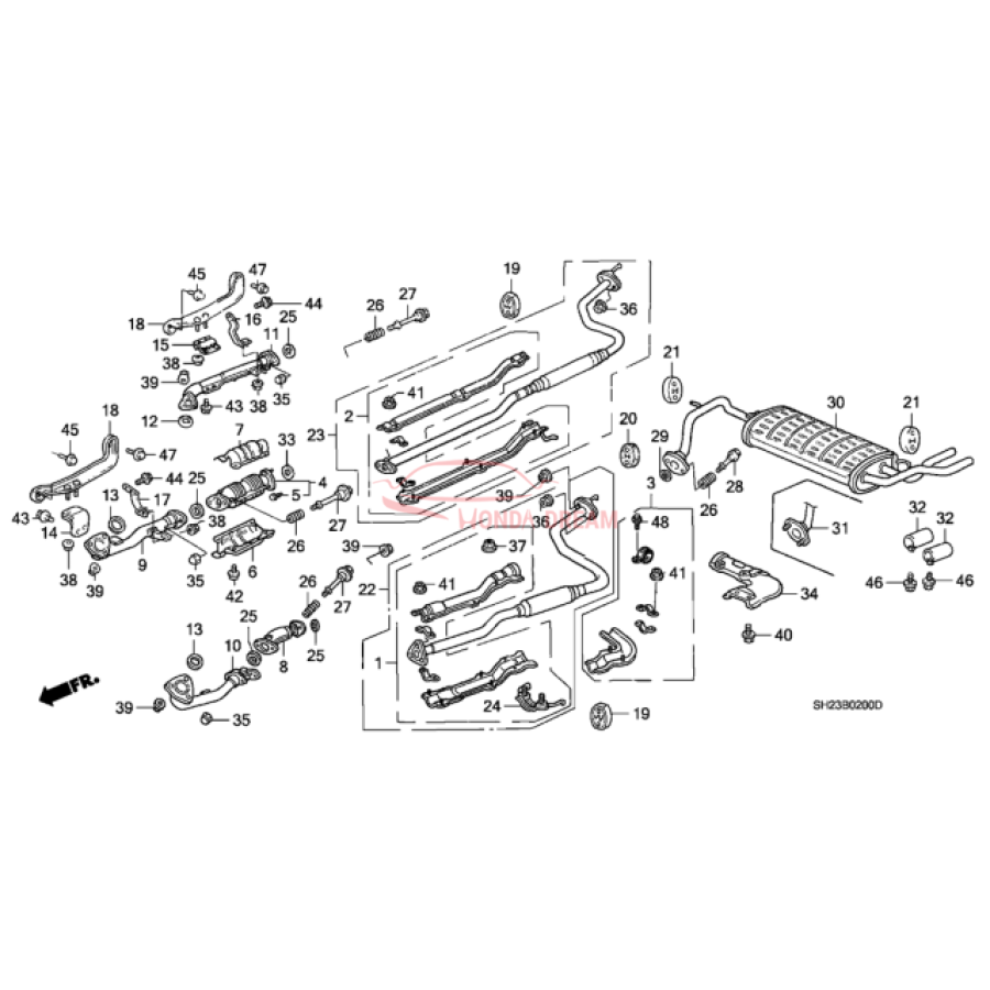 Muffler, Exhaust (18307-SH3-J24) - 2