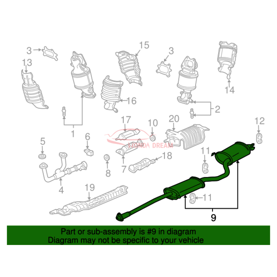 Muffler, Exhaust (18307-SJC-A01) - 3