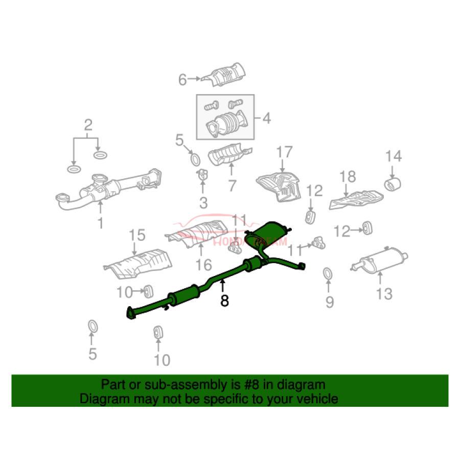 Muffler, Exhaust (18307-TE1-A01) - 3