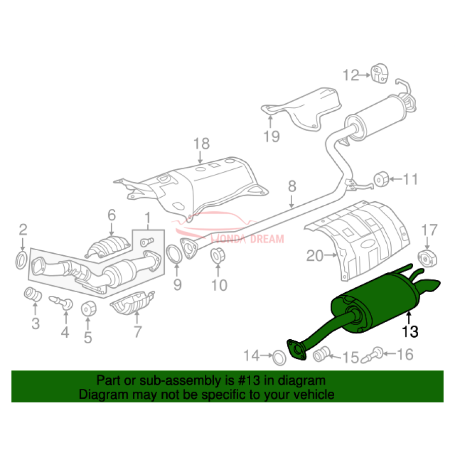 Muffler, Exhaust (18307-TR6-A01) - 3