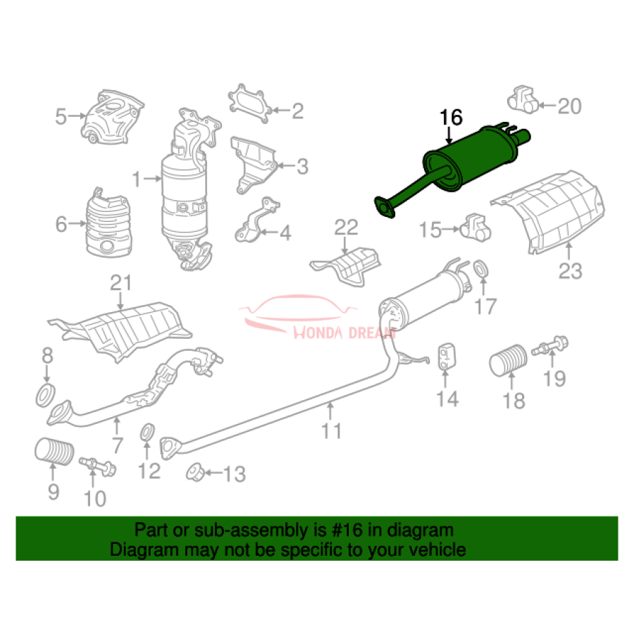 Muffler, Exhaust (18307-TR6-A21) - 2