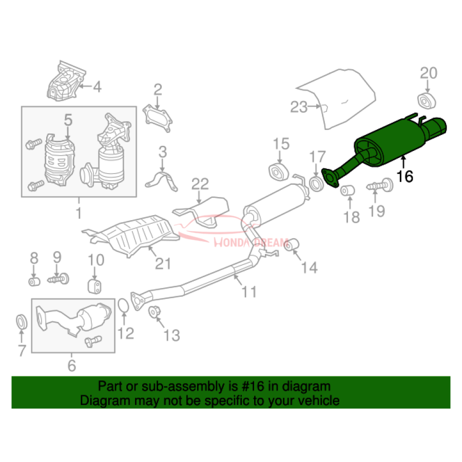 Muffler, Exhaust (18307-TS9-A21) - 2