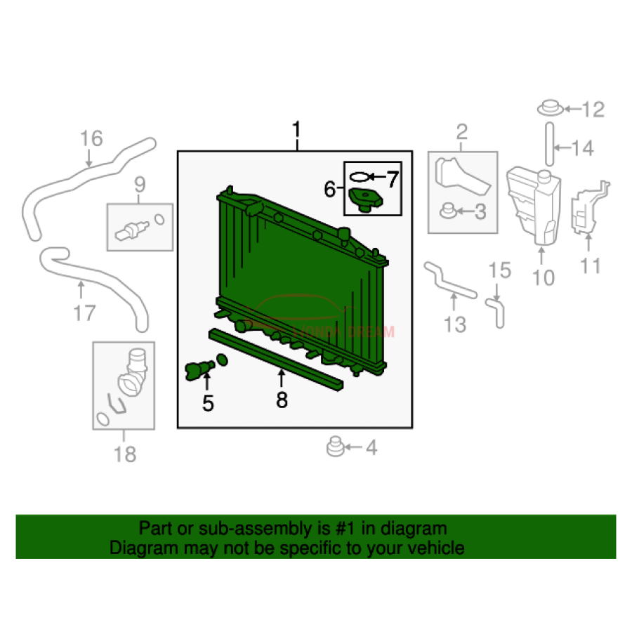 RADIATOR COMP (19010-5J0-A01) - 2