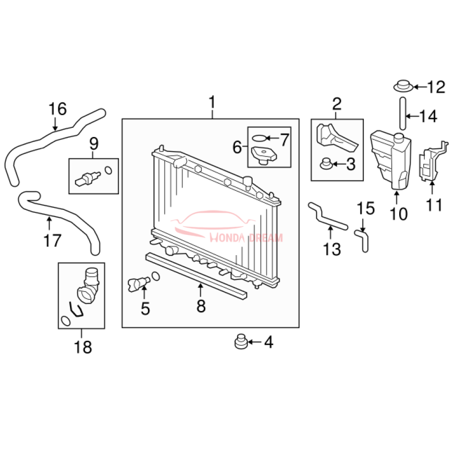 RADIATOR COMP (19010-5J0-A01) - 3