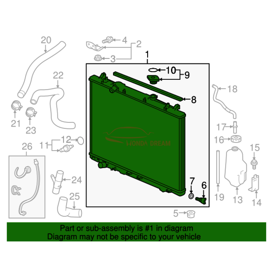 RADIATOR COMP (19010-5J6-A01) - 2