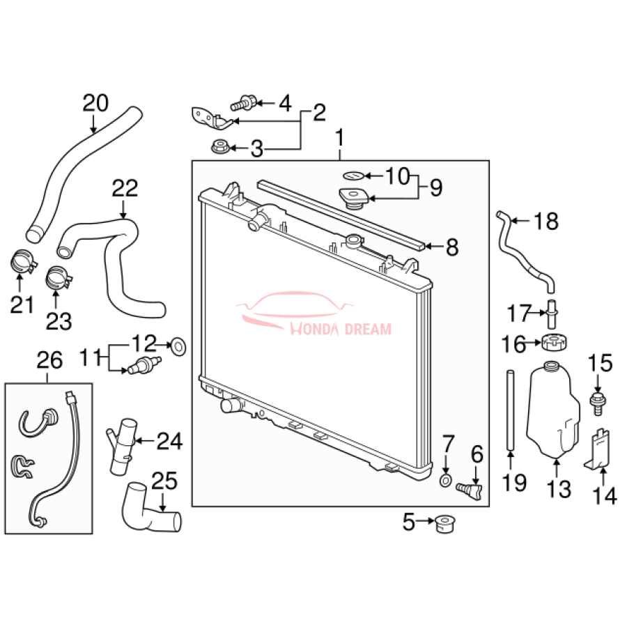 RADIATOR COMP (19010-5J6-A01) - 3