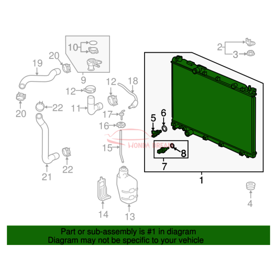 RADIATOR COMP (19010-5PH-A01) - 2