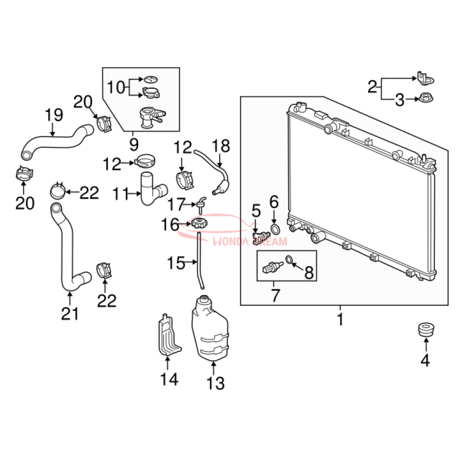 RADIATOR COMP (19010-5PH-A01) - 3