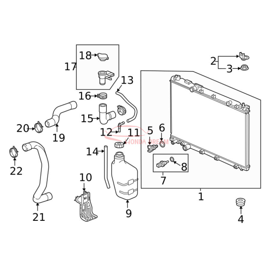 RADIATOR COMP (19010-5RD-A01) - 3